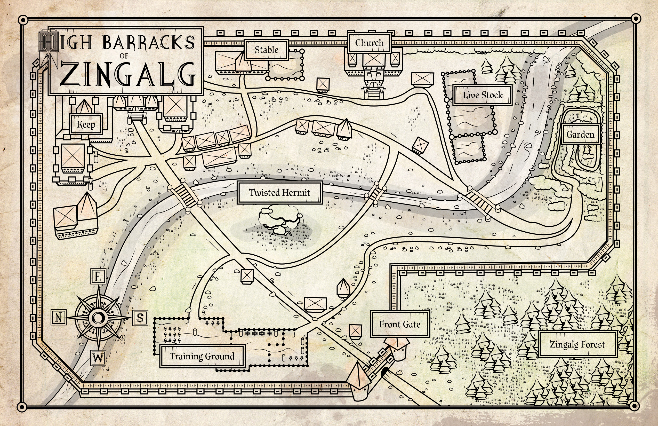 High Barracks of Zingalg Map