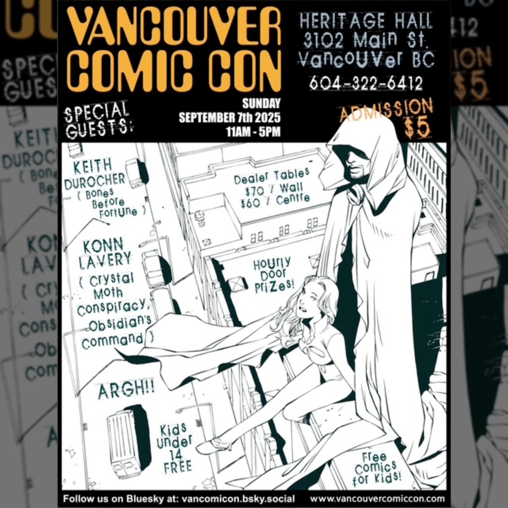 September 7, 2025 Comic Con (Creator list updated 8/24)